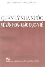 Quản lý nhà nước về văn hoá   giáo dục   y tế