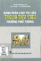 Bảng phân loại tài liệu trong thư viện trường phổ thông