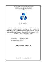 Thiết lập mô hình tối ưu hóa cho bài toán điều độ dạng hybrid flow shop trong ngành sản xuất gạch men, tình huống nghiên cứu $bcông ty dotalia việt nam