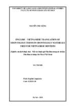 Nghiên cứu dịch thuật anh   việt các thuật ngữ nha khoa trong các tài liệu nha khoa sử dụng cho nha sĩ việt nam​