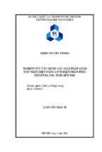 Nghiên cứu ứng dụng các giải pháp giảm tổn thất điện năng lưới điện phân phối huyện ba tri, tỉnh bến tre