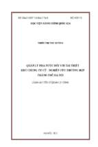Quản lý nhà nước đối với tái thiết khu chung cư cũ   nghiên cứu trường hợp thành phố hà nội