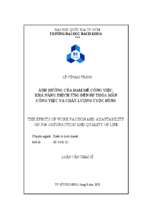 The efects of work passion and adaptability on job satisfaction and quality of life