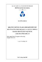 Khả năng hấp thụ co2 qua sinh khối trên mặt đất của rừng tràm melaleuca cajuputi powell tại khu bảo tồn đất ngập nước láng sen, tỉnh long an