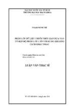 Phân lớp dữ liệu chuỗi thời gian dựa vào tổ hợp bộ phân lớp 1   nn với độ đo khoảng cách khác nhau 