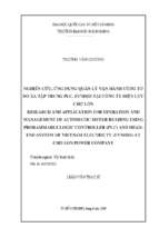 Research and application for operation and management of automatic meter reading using prorammable logic controller (plc) and head  end system of vietnam electricty (evnhes) at cho lon power com
