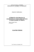 Authentication protocol for resource constrained devices in the internet of thing