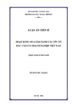 Hoạt động mua sắm xanh các yếu tố đầu vào của doanh nghiệp việt nam