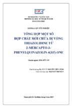 Tổng hợp một số dẫn xuất mới chứa dị vòng thiazolidine từ hợp chất 2 mercapto 3 phenylquinazolin4(3h) one