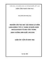 Luận án tiến sĩ nghiên cứu tạo hạt giả virus lở mồm long móng type o trong hệ biểu hiện baculovirus tế bào côn trùng