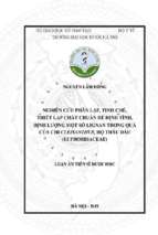 Luận án tiến sĩ nghiên cứu phân lập, tinh chế, thiết lập chất chuẩn để định tính, định lượng một số lignan