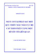 Luận án tiến sĩ nguy cơ tái phát sau đột quỵ thiếu máu não cục bộ cấp theo phân tầng một số yếu tố liên quan