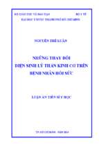 Luận án tiến sĩ những thay đổi điện sinh lý thần kinh cơ trên bệnh nhân hồi sức