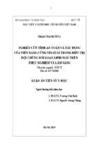 Luận án tiến sĩ nghiên cứu tính an toàn và tác dụng của viên nang cứng vinatan trong điều trị hội chứng rối loạn