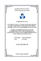 Quan hệ giữa năng lực, thành quả đổi mới, lợi thế cạnh tranh và thành quả hoạt động$bmột nghiên cứu đối với các doanh nghiệp của tỉnh lâm đồng