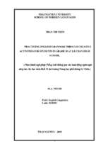 Thực hành ngữ pháp tiếng anh thông qua các hoạt động ngôn ngữ sáng tạo cho học sinh khối 10 tại trường trung học phổ thông lê chân