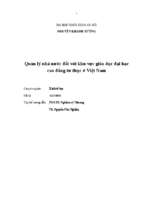 Quản lý nhà nước đối với khu vực giáo dục đại học cao đẳng tư thục ở việt nam