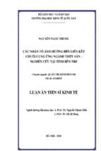 Các nhân tố ảnh hưởng đến liên kết chuỗi cung ứng ngành thủy sản  nghiên cứu tại tỉnh bến tre