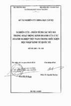 Nghiên cứu  phân tích các rủi ro trong hoạt động kinh doanh của các doanh nghiệp việt nam trong điều kiện hội nhập kinh tế quốc tế