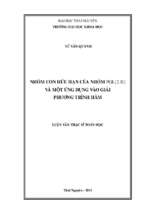 Nhóm con hữu hạn của nhóm pgl 2r và một ứng dụng vào giải phương trình hàm