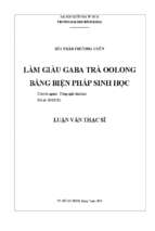 Làm giàu gaba trà oolong bằng biện pháp sinh học