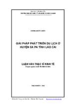 Giải pháp phát triển du lịch ở huyện sa pa tỉnh lào cai