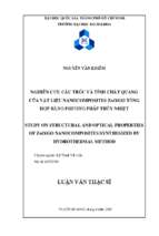 Study on structural and optical properties of znogo nanocomposites synthesized by hydrothermal method