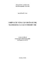 Chiến lược nâng cấp chuỗi giá trị ngành hàng ca cao ở tỉnh bến tre