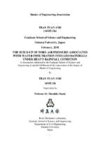 The build up of pore air pressure associated with water in filtration into geomaterials under heavy rainfall condition