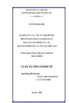 Nghiên cứu các yếu tố ảnh hưởng đến sử dụng dịch vụ kiểm toán báo cáo tài chính của các doanh nghiệp nhỏ và vừa tại việt nam