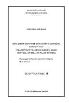 điều khiển trượt hệ bóng trên tấm phẳng bám quỹ đạo