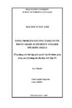 ứng dụng các bài tập giải quyết vấn đề nhằm giúp nâng cao kỹ năng nói cho học sinh lớp 12