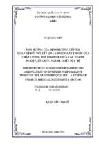 The effects of relationship marketing orientation on business performance through relationship quality   a study of firms in medical equipments sector