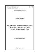 Luận án tiến sĩ đặc điểm dịch tễ và hiệu quả can thiệp bệnh phổi tắc nghẽn mạn tính tại hai huyện tỉnh bắc ninh