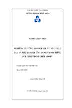 Nghiên cứu tổng hợp polyol từ dầu thầu dầu và nhựa epoxy ứng dụng trong màng polyurethana ghép epoxy