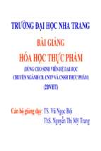 Bài giảng công nghệ hóa học thực phẩm  vũ ngọc bội, nguyễn thị mỹ trang