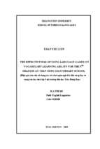 Hiệu quả của việc sử dụng các trò chơi ngôn ngữ đến khả năng học từ vựng của học sinh lớp 5 tại trường tiểu học trần hưng đạo