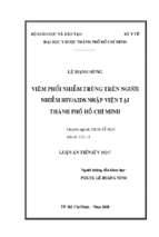 Luận án tiến sĩ viêm phổi nhiễm trùng trên người nhiễm hiv aids nhập viện tại thành phố hồ chí minh