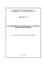 Quản trị rủi ro trong lập lịch dự án phần mềm sử dụng mạng bayes (risk management in software project scheduling using bayesian networks)