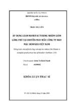 áp dụng lean manufacturing nhằm giảm lãng phí tại chuyền may mẫu công ty may mặc bowker việt nam