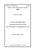 Luận án tiến sĩ các yếu tố tiên lượng tân sinh nguyên bào nuôi sau thai trứng tại bệnh viện từ dũ