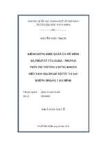 Kiểm chứng hiệu quả của mô hình ba nhân tố của fama french trên thị trường chứng khoán việt nam giai đọan trước và sau khủng hoảng tài chính
