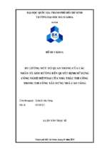 đo lường mức độ quan trọng của các nhân tố ảnh hưởng đến quyết định sử dụng công nghệ hiện đại của nhà thầu thi công trong thi công xây dựng nhà cao tầng 