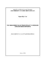 Quản trị rủi ro trong lập lịch dự án phần mềm sử dụng mạng bayes (risk management in software project scheduling using bayesian networks)