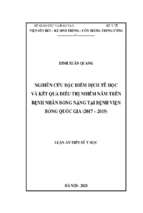 Luận án tiến sĩ nghiên cứu đặc điểm dịch tễ học và kết quả điều trị nhiễm nấm trên bệnh nhân bỏng nặng tại bệnh viện