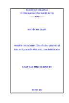 Nghiên cứu sự hài lòng của du khách tại khu du lịch biển sầm sơn, tỉnh thanh hóa