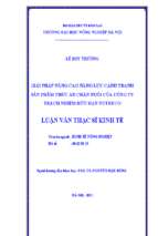 Giải pháp nâng cao năng lực cạnh tranh sản phẩm thức ăn chăn nuôi của công ty trách nhiệm hữu hạn nutreco