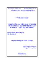 Nghiên cứu các biện pháp kỹ thuật phòng trừ cỏ gấu trên ruộng sản xuất lạc tại hà nội, bắc giang