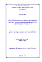 đánh giá khả năng xử lý phế thải chế biến tinh bột sắn dạng rắn làm phân bón của một số chủng vi sinh vật