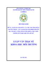 đánh giá ảnh hưởng của việc thi công đường cao tốc nội bài   lào cai đoạn qua địa phận tỉnh yên bái tới chất lượng môi trường không khí và môi trường nước mặt khu vực liền kề